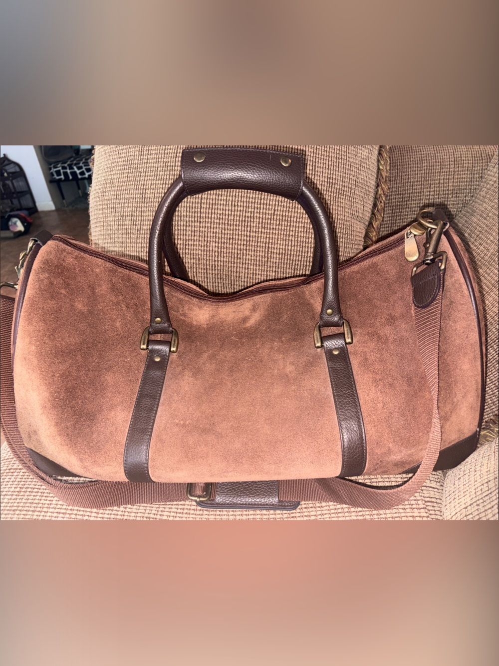 Vintage Men’s Marlboro Guts Grit Gear Brown Suede and Leather Satchel